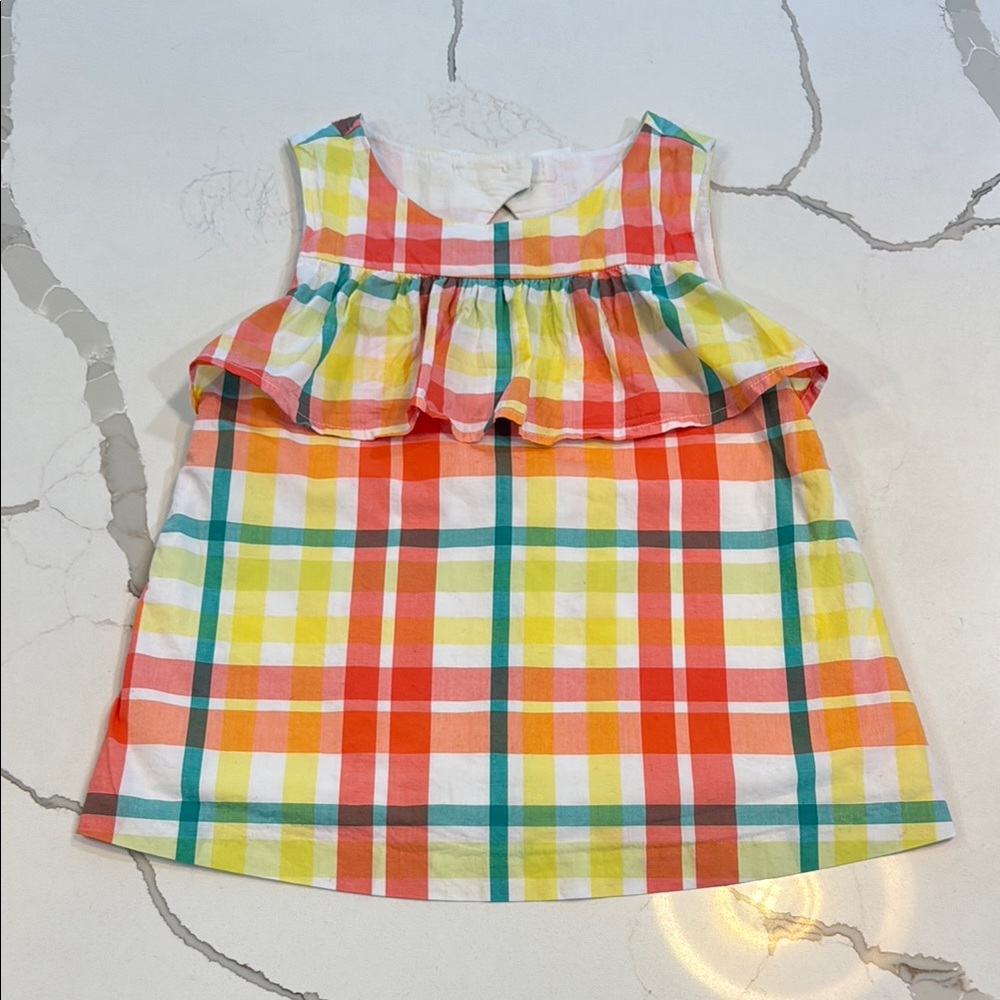 Janie and Jack Multicolor Plaid Top size 7